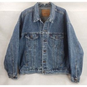 Levi's Jean Unisex Jacket Size XL 70507 Standard Trucker Denim Blue 100% Cotton